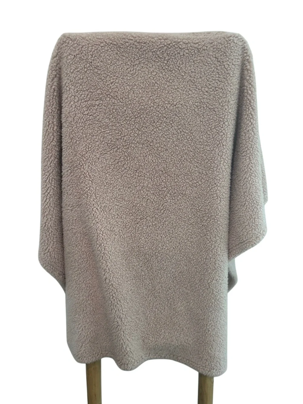 Cozy Blush Pink Sherpa Hooded Wrap Blanket | Animal Ears